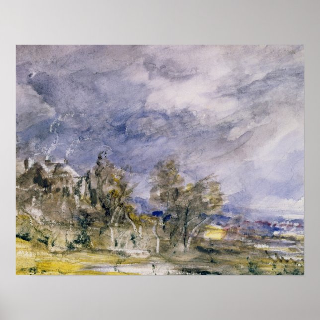 Póster John Constable | Hampstead Heath perto de Wa (Frente)