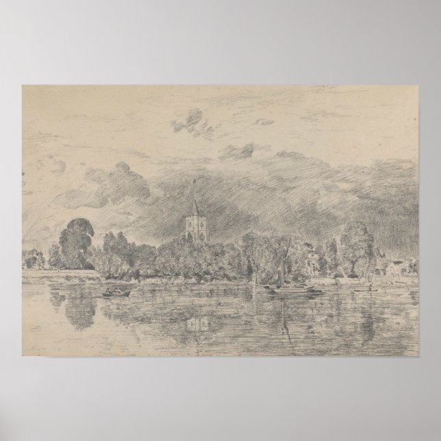 Poster John Constable - Igreja Fulham (Frente)