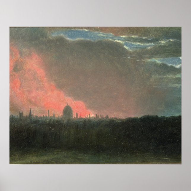 Póster John Constable | Incêndio em Londres visto de Hamp (Frente)