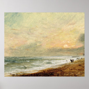 Poster John Constable levantou a praia, c.1824 (óleo n