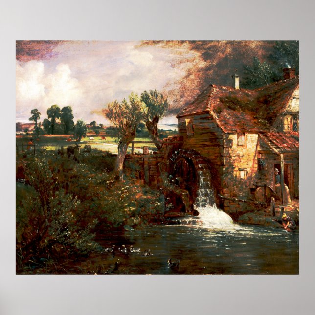 Póster John Constable - Parham Mill (Modificado) (Frente)