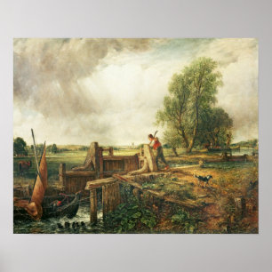 Póster John Constable um barco que passa um fechamento