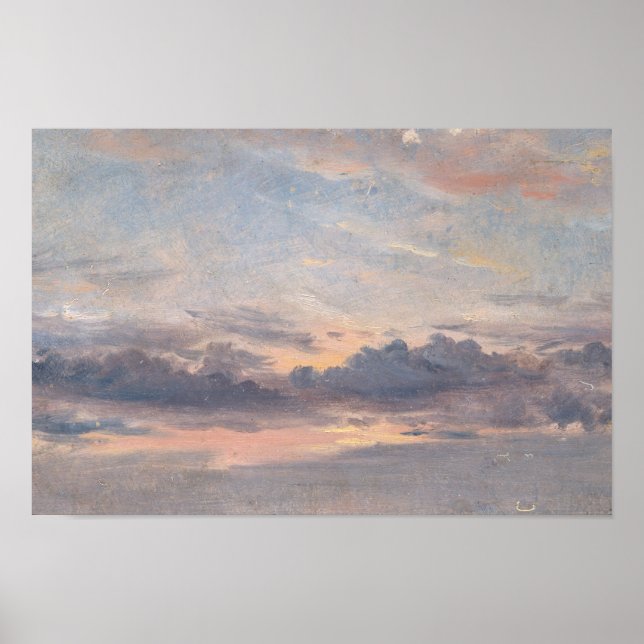 Poster John Constable - Um estudo sobre nuvem, Sunset (Frente)