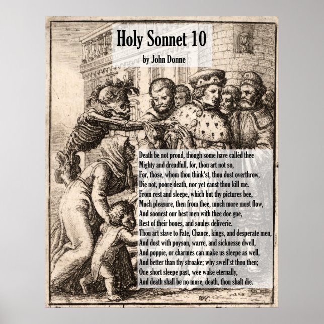 Póster John Donne Morte, Não Seja Orgulhoso/Santo Sonnet  (Frente)