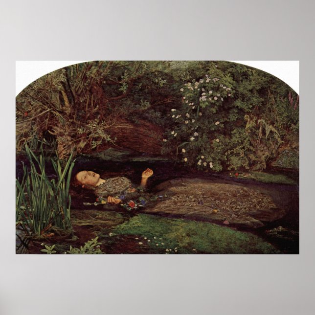 Poster John Everett Millais - Ophelia (Frente)