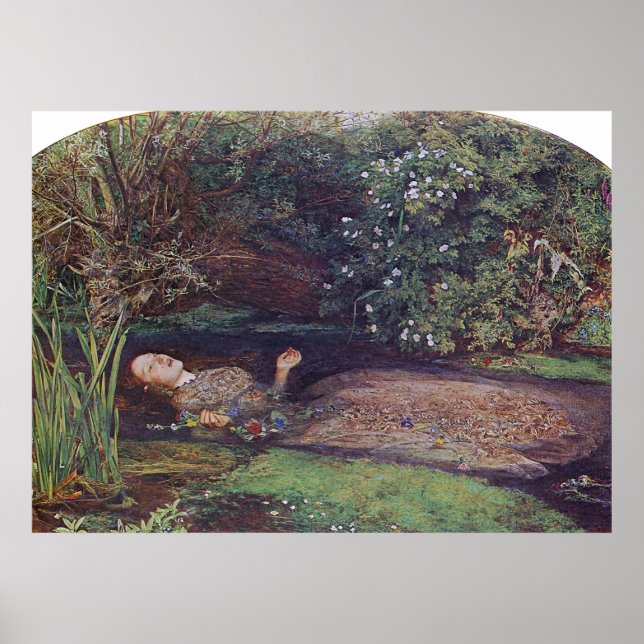 Póster John Everett Millais Ophelia (Frente)
