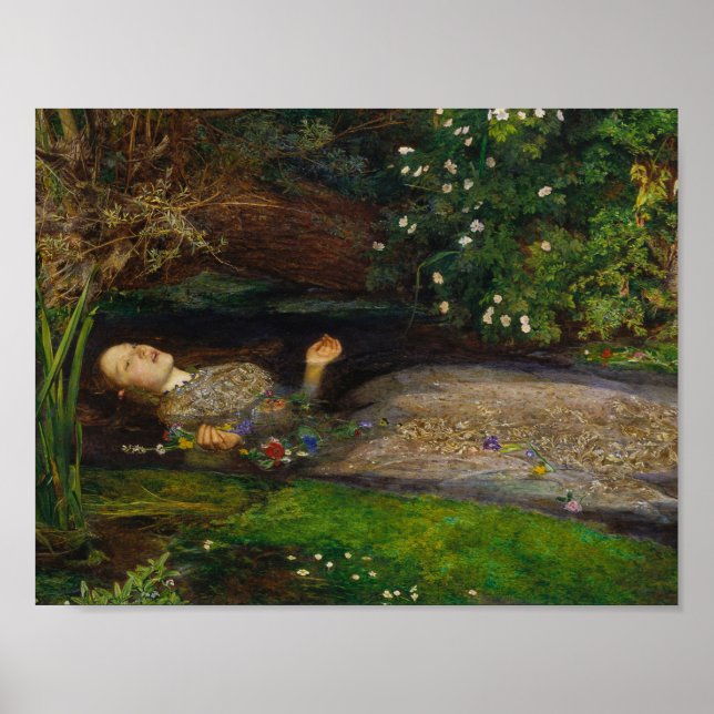 Poster John Everett Millais - Ophelia (Frente)