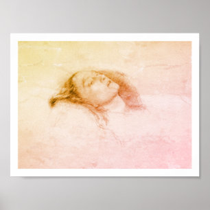 Poster John Everett Millais - Ophelia (Estudo preliminar)