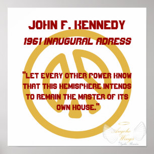 Poster John F, Kennedy 1961 inaugural uma