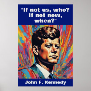 Poster John F. Kennedy Cita Inspiração Motivacional