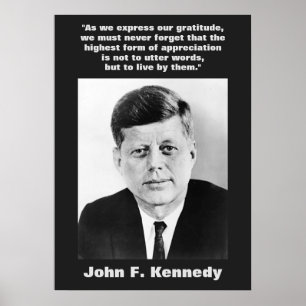 Poster John F. Kennedy Cita Inspiração Motivacional