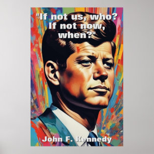 Poster John F. Kennedy Cita Inspiração Motivacional