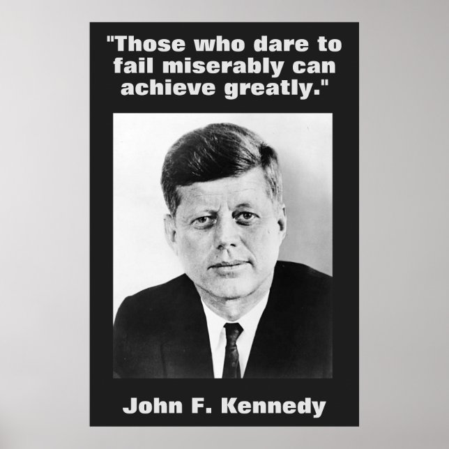 Poster John F. Kennedy Cita Inspiração Motivacional (Frente)