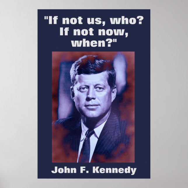Poster John F. Kennedy Cita Inspiração Motivacional (Frente)