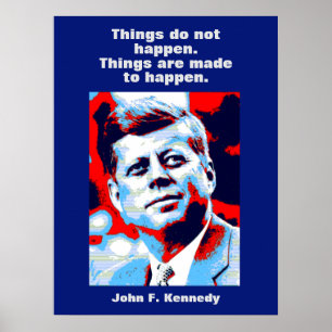Poster John F. Kennedy Cita Inspiração Motivacional