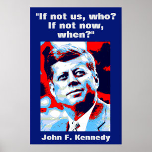 Poster John F. Kennedy Cita Inspiração Motivacional