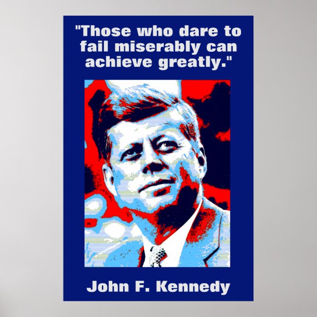 Poster John F. Kennedy Cita Inspiração Motivacional (Frente)