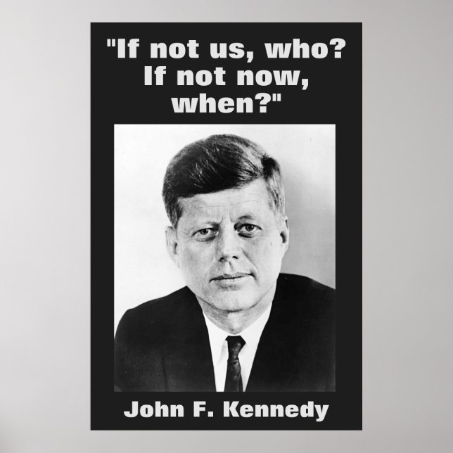 Poster John F. Kennedy Cita Inspiração Motivacional (Frente)