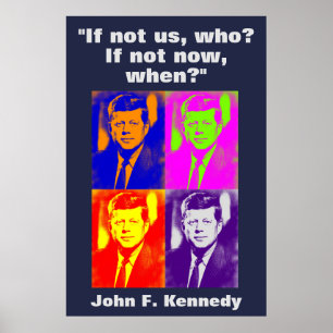 Poster John F. Kennedy Cita Inspiração Motivacional