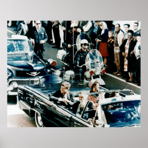 Póster John F Kennedy e Jackie no Motorcade Dallas