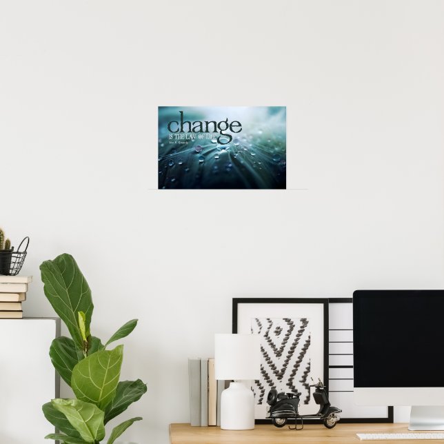 Poster John F. Kennedy Inspirational Cote "Mudança" (Escritório em casa)
