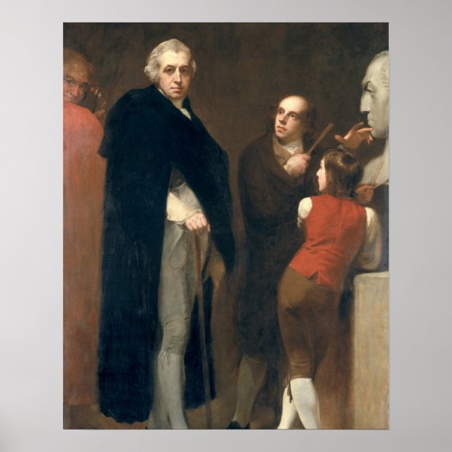 Poster John Flaxman (1755-1826) modelando seu busto de Wi (Frente)