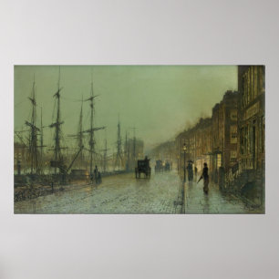 Poster John Grimshaw - transporte no Clyde, 1881