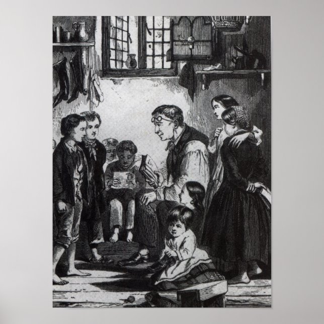 Poster John Pounds ensinando crianças em sua casa (Frente)