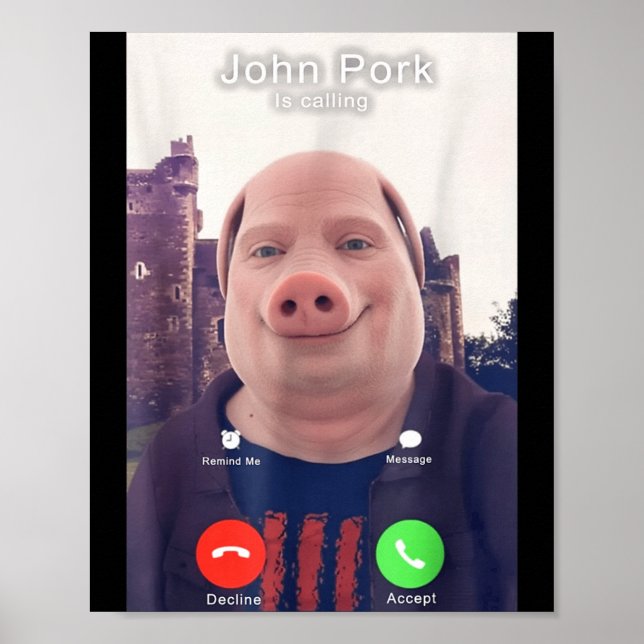 Poster John Rk Is Calling Funny Answer Call Phone  (Frente)