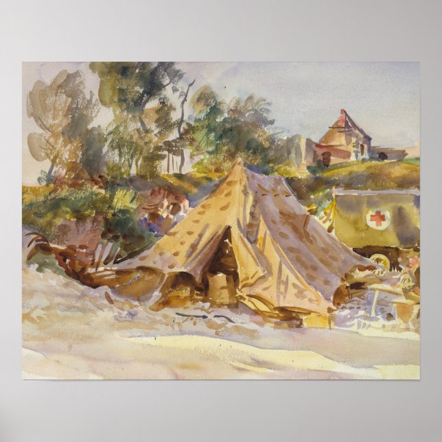 Poster John Singer Sargent - Campo com Ambulância (Frente)