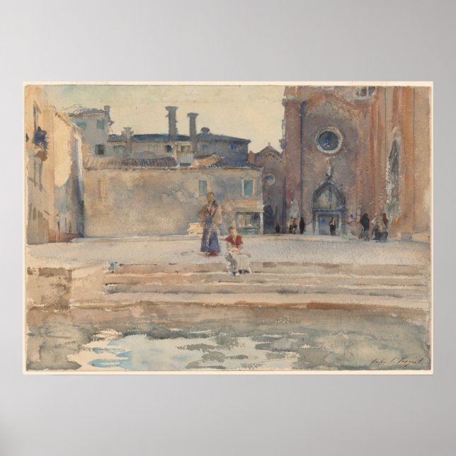 Poster John Singer Sargent Campo dei Frari, Veneza Itália (Frente)