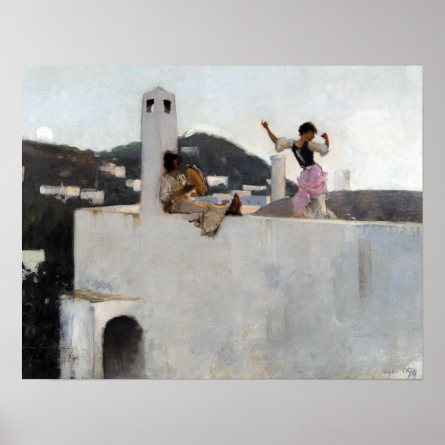 Poster John Singer Sargent Capri Girl no terraço (Frente)