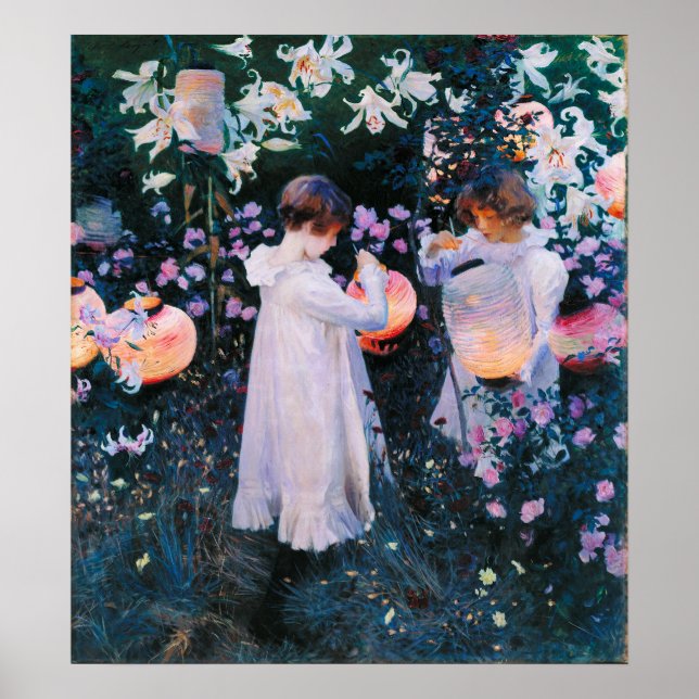 Póster John Singer Sargent Carnação Lily Lily Rosa (Frente)