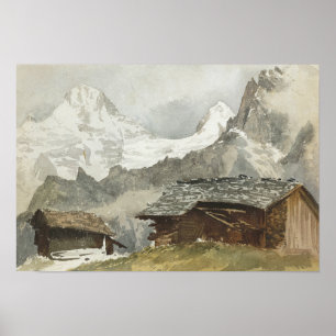 Poster John Singer Sargent - chalés, Breithorn, Murren