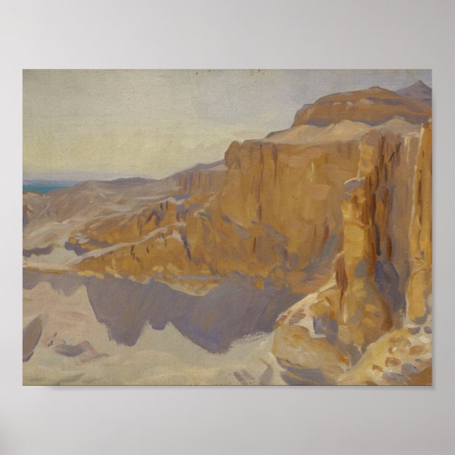 Poster John Singer Sargent - Cliff no Deir el Bahri (Frente)