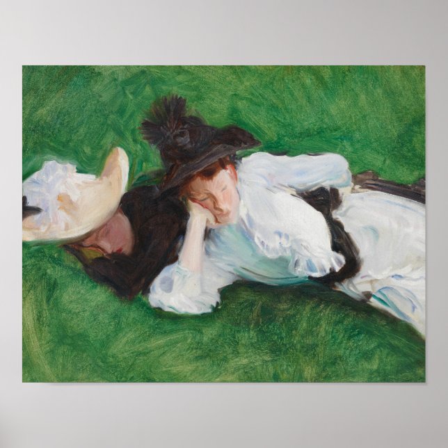 Poster John Singer Sargent - Duas Meninas em um gramado (Frente)