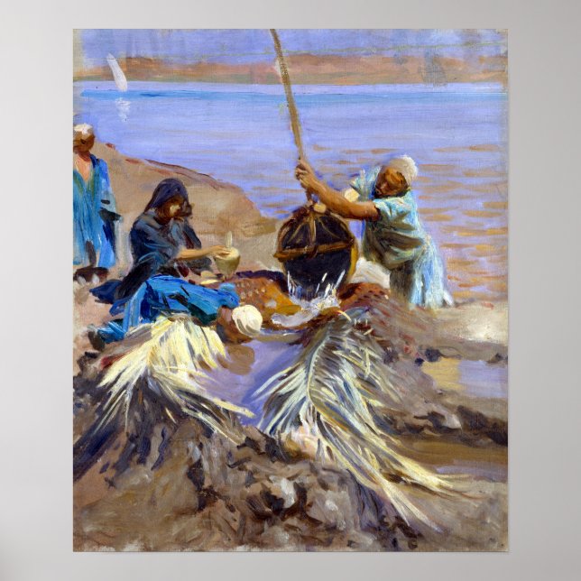 Poster John Singer Sargent Egípcios Levantando Água (Frente)