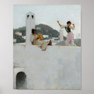 Poster John Singer Sargent - Garota Capri Em Um Telhado