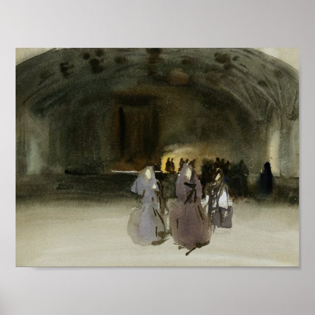Poster John Singer Sargent - Mulheres se aproximando (Frente)