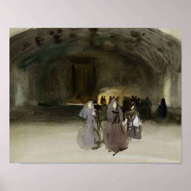 Poster John Singer Sargent - Mulheres se aproximando (Frente)