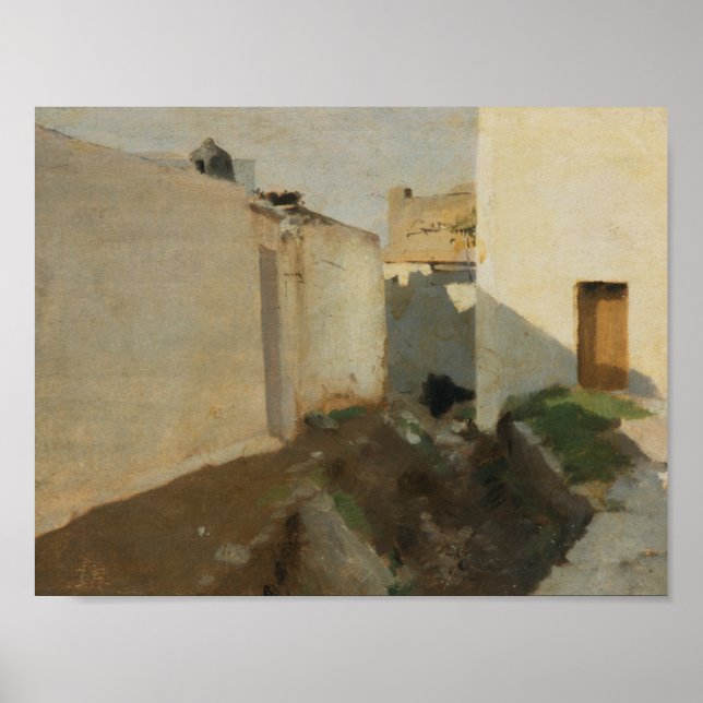 Poster John Singer Sargent - Muros Brancos à Luz do Sol (Frente)
