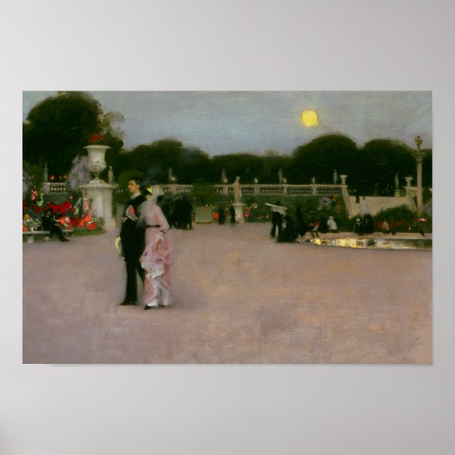 Poster John Singer Sargent - No Jardim do Luxemburgo (Frente)