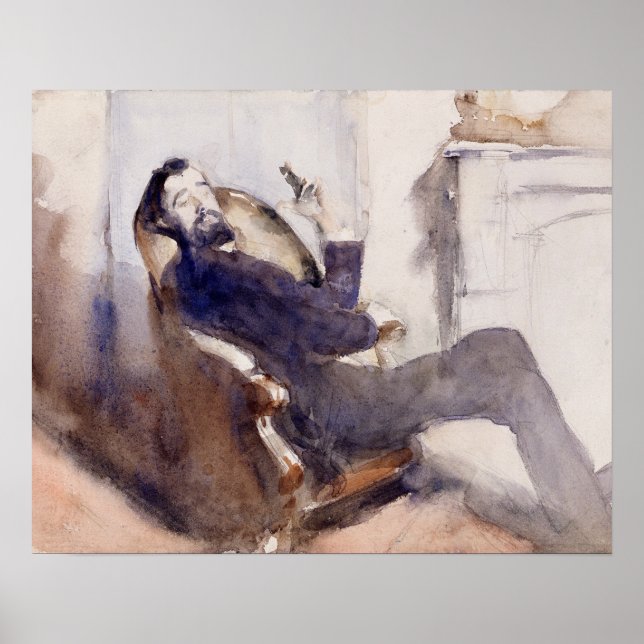 Póster John Singer Sargent - Retrato de Paul-Cesar Helleu (Frente)