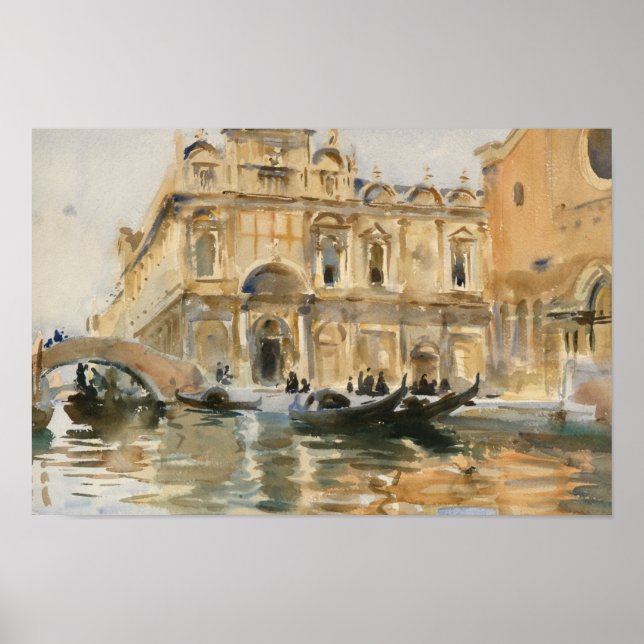 Póster John Singer Sargent - Rio dei Mendicanti, Veneza (Frente)