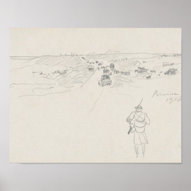 Poster John Singer Sargent - Road em Peronne (Frente)