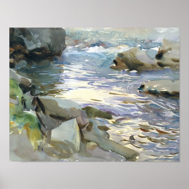 Poster John Singer Sargent - Stream e Rocks (Frente)