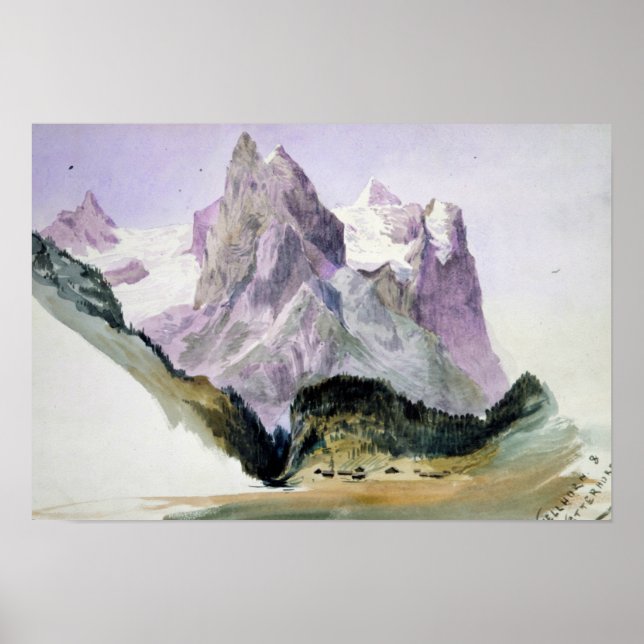 Poster John Singer Sargent - Wellhorn e Wetterhorn de (Frente)