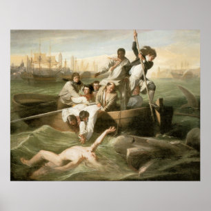 Póster John Singleton Copley Watson e o tubarão