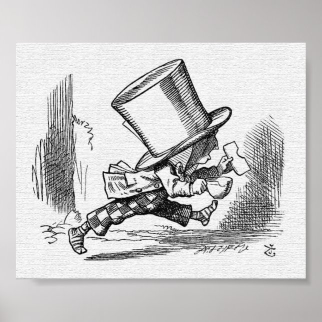 Póster John Tenniel, Alice Mad Hatter (Frente)