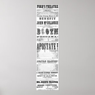Póster John Wilkes Booth Playbill